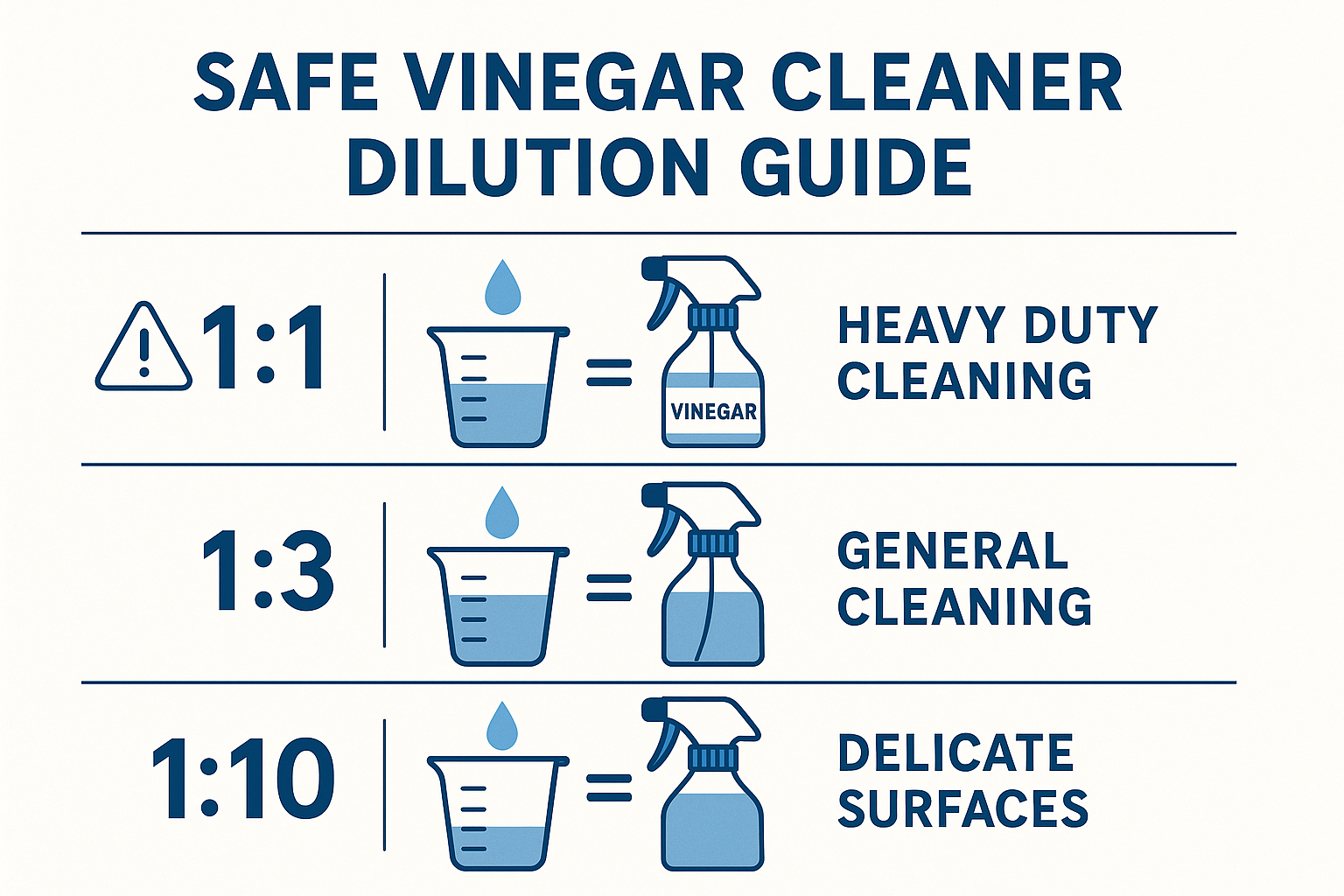 Safe dilution ratios for vinegar-based cleaners